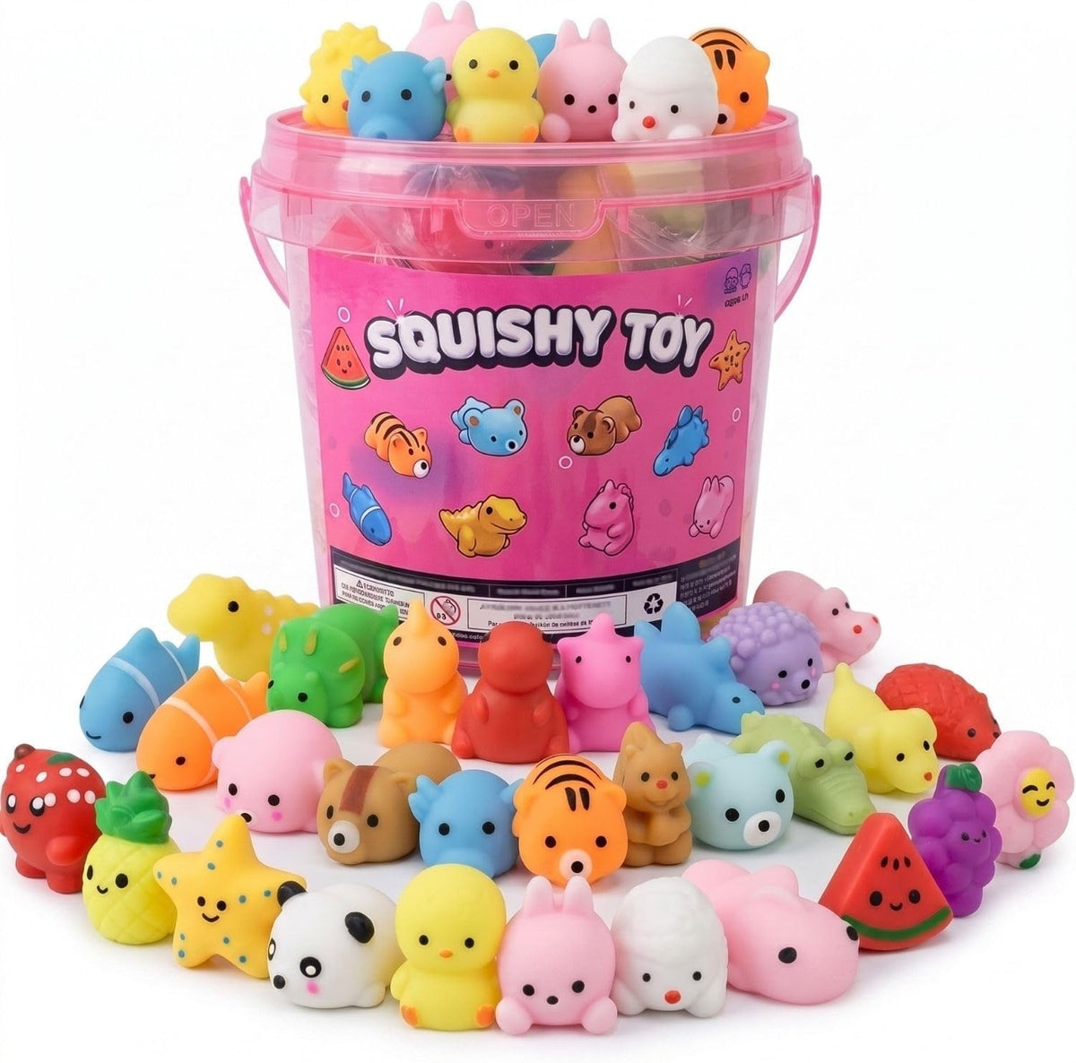 30 Pack Mochi Squishies Squeeze Toys, Squishy Party Favors for Kids Adults | Animal Fruit Squishy Set, Mini Squishies Bulk Toys for Treasure Box Prizes, Classroom Rewards, Birthday Goodie Bag Stuffers