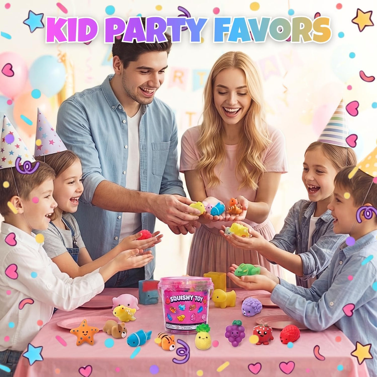 30 Pack Mochi Squishies Squeeze Toys, Squishy Party Favors for Kids Adults | Animal Fruit Squishy Set, Mini Squishies Bulk Toys for Treasure Box Prizes, Classroom Rewards, Birthday Goodie Bag Stuffers