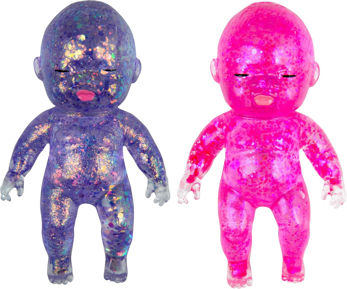 ORB Sugar Swaps Sparkly Jumbo Baby Squishies Pink and Purple 2 Pack | 2 Big Sugar Baby Squishy Toys to Stretch, Squeeze, Collect, Trade - Stress Relief, Sensory, Fidget Toys for Kids and Adults