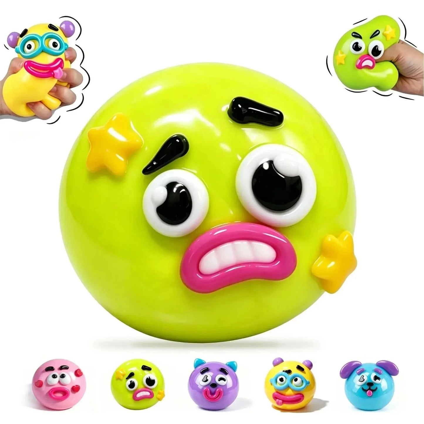 NEW Smushers Curiosities Dog Face Swap Squishy Toy Soft Slow Rise Squeeze Gift